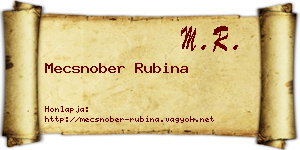 Mecsnober Rubina névjegykártya